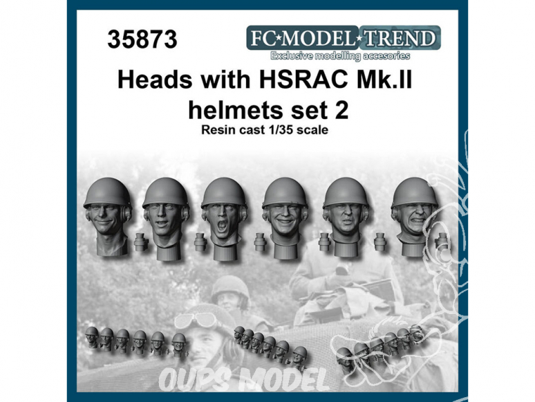 FC MODEL TREND accessoire résine 35873 Têtes avec casque HSRAK Mk.II Set 2 1/35