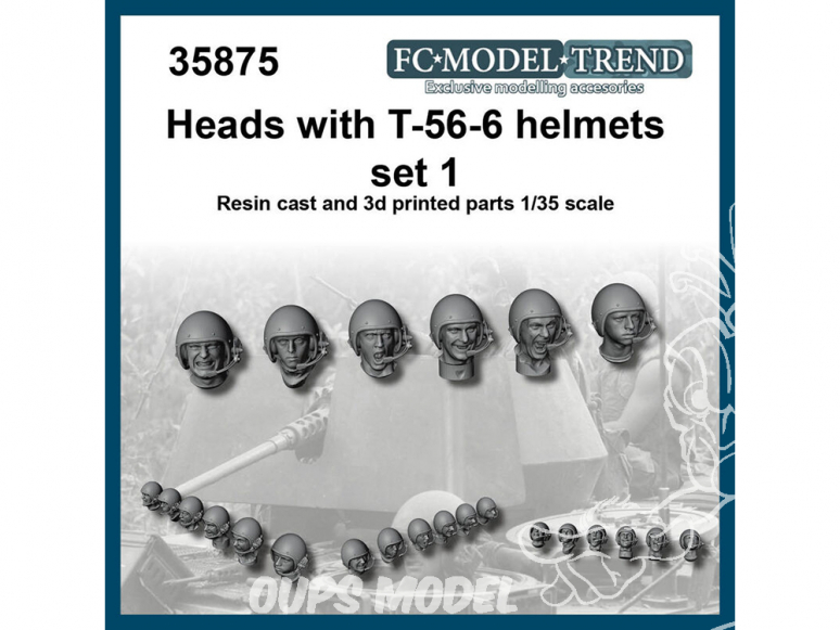 FC MODEL TREND accessoire résine 35875 Têtes avec casque T-56-6 Set 1 1/35