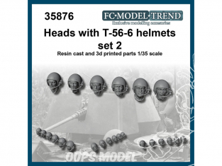 FC MODEL TREND accessoire résine 35876 Têtes avec casque T-56-6 Set 2 1/35