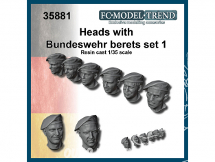 FC MODEL TREND accessoire résine 35881 Têtes avec bérets Bundeswehr Set 1 1/35