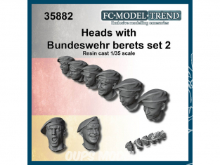 FC MODEL TREND accessoire résine 35882 Têtes avec bérets Bundeswehr Set 2 1/35