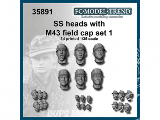 FC MODEL TREND accessoire résine 35891 Têtes avec casquette M43 SS Set 1 1/35