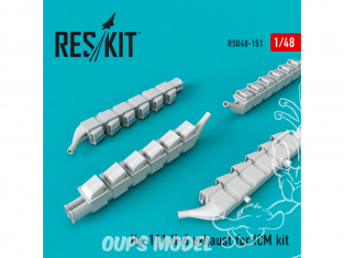 ResKit kit d'amelioration Avion RSU48-0151 Buses d'échappement He-111 H-6 pour kit Icm 1/48