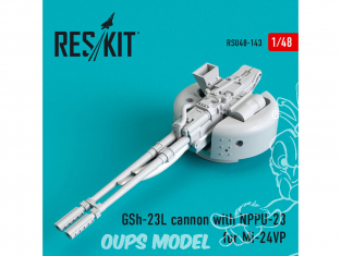 ResKit kit d'amelioration Hélicoptére RSU48-0143 Canon GSh-23L avec NPPU-23 pour Mi-24VP 1/48