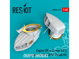 ResKit kit d'amelioration Hélicoptére RSU48-0147 Système d'écran d'efflux de moteur (EES) pour kit Mi-24V/VP Zvezda 1/48