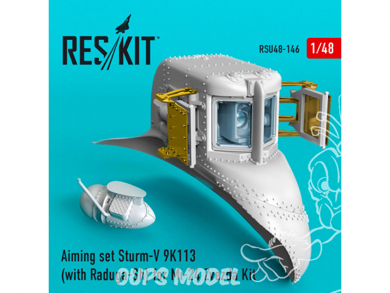 ResKit kit d'amelioration Hélicoptére RSU48-0146 Kit de visée Sturm-V 9K113 (avec Raduga-Sh) pour kit Mi-24 Zvezda 1/48