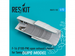 ResKit kit d'amelioration Avion RSU72-0125 Tuyère fermée F-16 (F100-PW) pour kit Tamiya 1/72