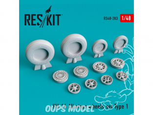 ResKit kit d'amelioration Avion RS48-0283 Roues en résine de type 1 HU-16 Albatros 1/48