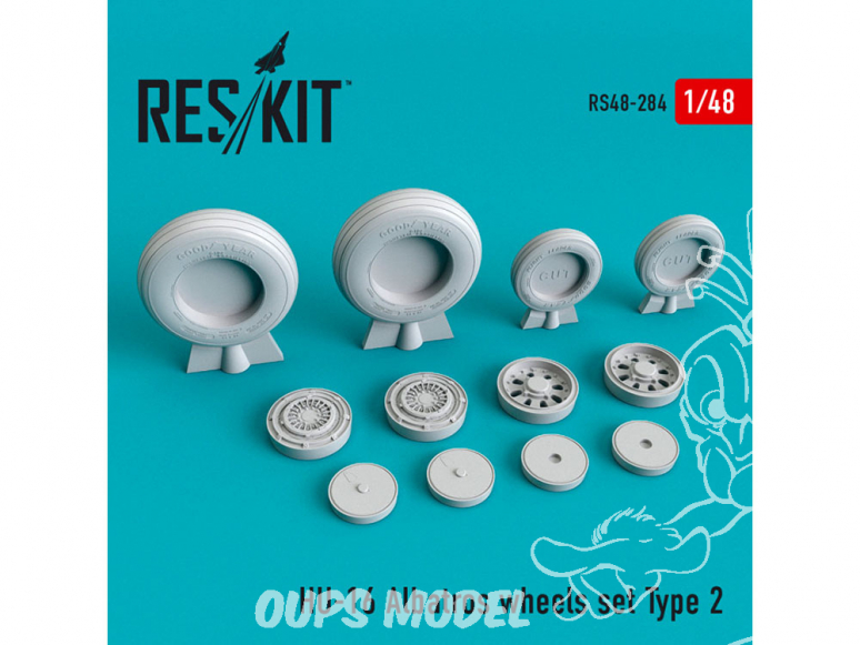 ResKit kit d'amelioration Avion RS48-0284 Roues en résine de type 2 HU-16 Albatros 1/48