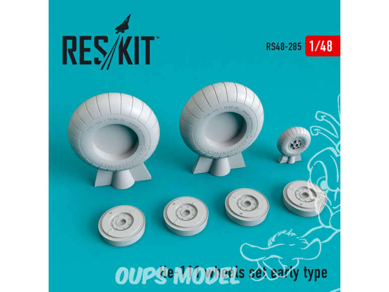 ResKit kit d'amelioration Avion RS48-0285 Roues en résine He-111 Early type (1/48)