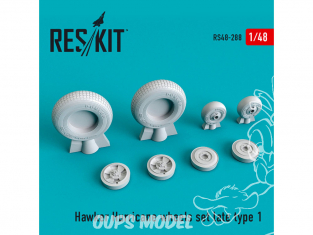 ResKit kit d'amelioration Avion RS48-0289 Roues en résine Hawker Hurricane late type 2 (1/48)