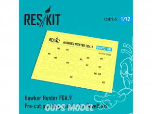 ResKit kit d'amelioration Avion RSM72-0005 Hawker Hunter FGA.9 Masques de peinture pour kit Revell 1/72