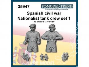 FC MODEL TREND figurine résine 35947 Equipage de char Nationaliste Guerre Civile Espagnole Set 1 1/35