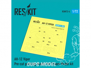 ResKit kit d'amelioration Hélico RSM72-0004 AH-1Z Viper Masques de peinture pour kit Dream Model 1/72