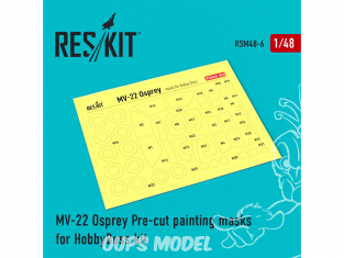 ResKit kit d'amelioration Avion RSM48-0006 Masques de peinture MV-22 Osprey pour kit HobbyBoss 1/48