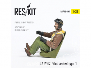 ResKit kit Figurine RSF32-0001 Pilote US WW2 assis type 1 1/32