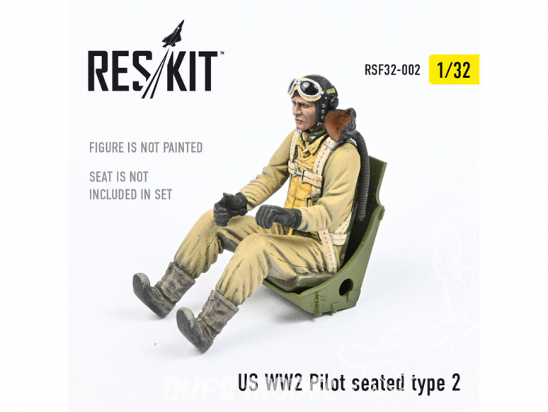 ResKit kit Figurine RSF32-0002 Pilote US WW2 assis type 2 1/32