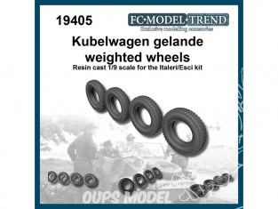 FC MODEL TREND accessoire résine 19405 Roues lestées Gelande Kubelwagen Italeri / Esci 1/9