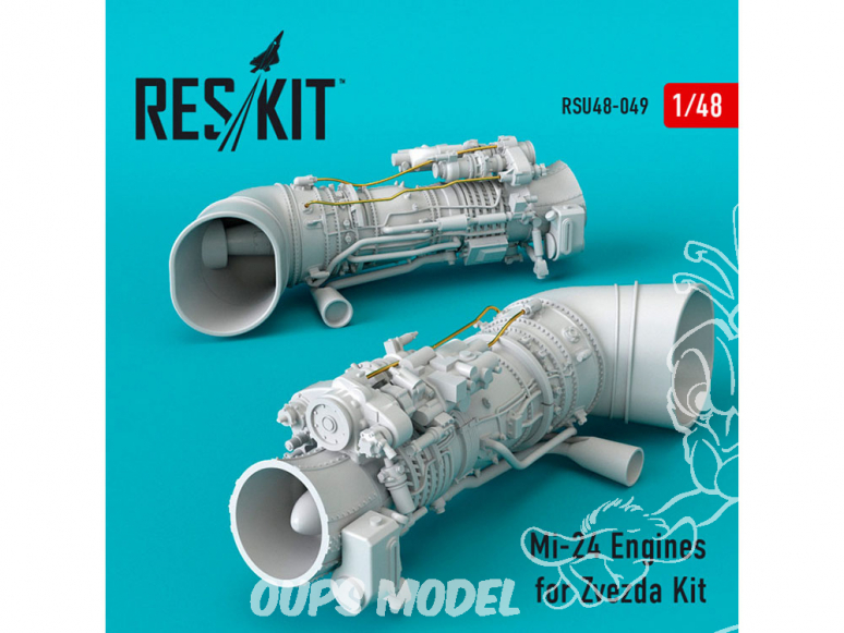 ResKit kit d'amelioration Hélicoptére RSU48-0049Moteurs Tuyère Mi-24 pour kit Zvezda 1/48