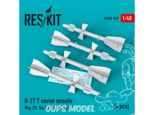 ResKit kit armement Avion RS48-0309 Missile soviétique R-27 T (4 pièces) 1/48