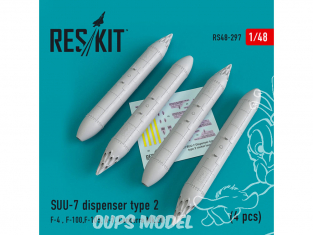 ResKit kit armement Avion RS48-0297 SUU-7 dispenser type 2 (4 piéces) 1/48