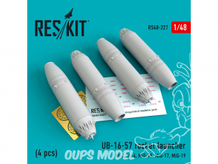 ResKit kit armement hélico RS48-0227 Lance-roquettes UB-16-57 (4 pièces) 1/48