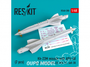 ResKit kit armement Avion RS48-0280 Missile Kh-23M avec APU-68 (2 pièces) 1/48