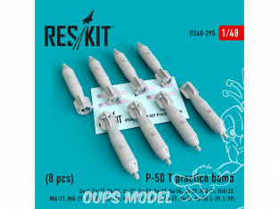 ResKit kit armement Avion RS48-0295 Bombe d'entraînement P-50 T (8 pièces) 1/48