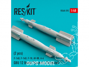 ResKit kit armement Avion RS48-0292 Bombe Gbu 12 a Protection Thermique (4 pcs) 1/48