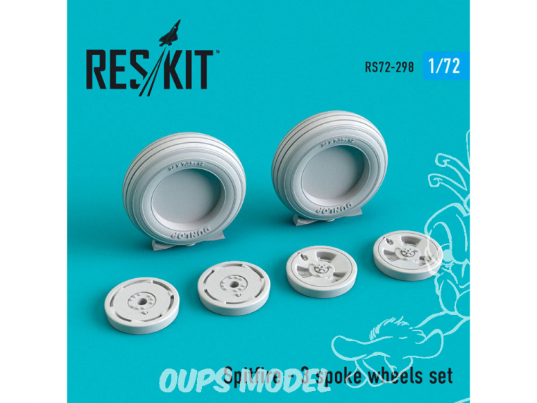 ResKit kit d'amelioration Avion RS72-0298 Spitfire Jeu de roues à 3 rayons 1/72