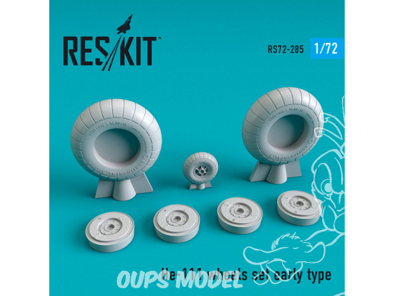 ResKit kit d'amelioration Avion RS72-0285 Jeu de roues He-111 type précoce 1/72