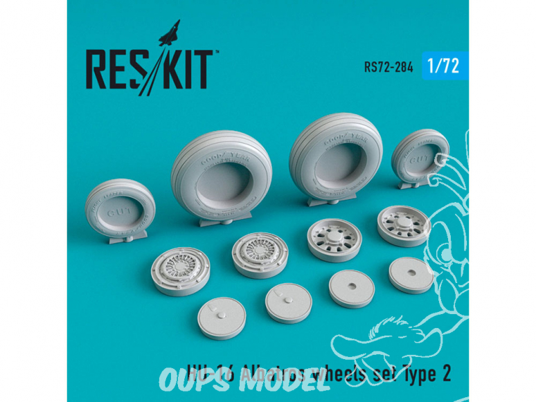 ResKit kit d'amelioration Avion RS72-0284 Jeu de roues BAe Hawk T1, T1A, T2, MK50/60/100 1/72