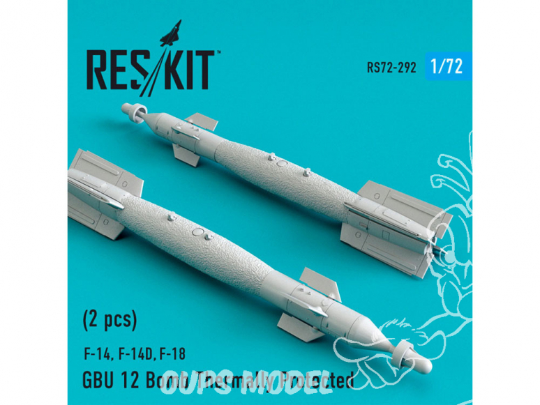 ResKit kit d'amelioration Avion RS72-0292 Bombe Gbu 12 a Protection Thermique (4 pcs) 1/48