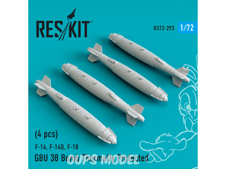 ResKit kit d'amelioration Avion RS72-0293 Bombe Gbu 38 a Protection Thermique (4 pcs) 1/48