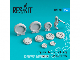 ResKit kit d'amelioration Hélico RS72-0301 Jeu de roues EE Lightning de type précoce 1/72