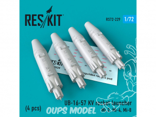 ResKit kit armement Hélico RS72-0229 Lance-roquettes UB-16-57 KV (4 pièces) 1/72