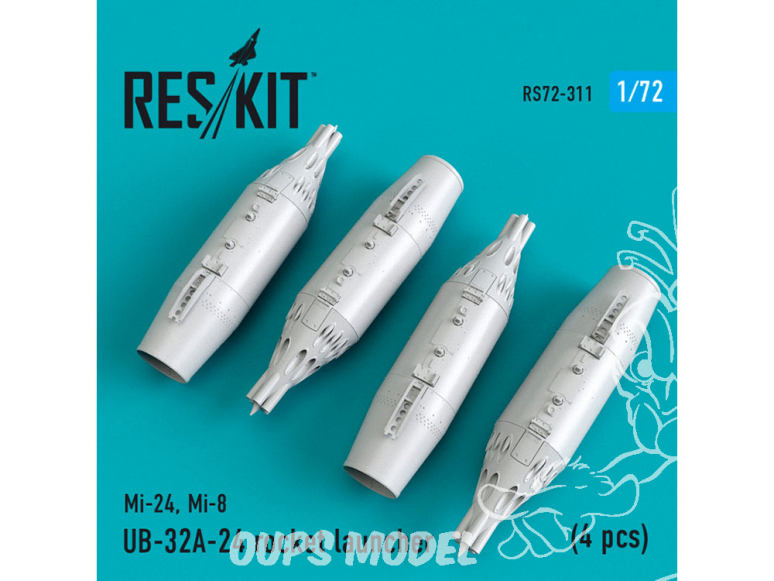 ResKit kit armement Hélico RS72-0311 Lance-roquettes UB-32A-24 (4 pièces) 1/72