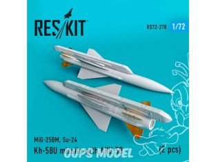 ResKit kit d'amelioration Avion RS72-0278 Missile Kh-58U avec AKU 58 (2 pièces) 1/72