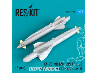 ResKit kit d'amelioration Avion RS72-0279 Missile Kh-23 avec APU-68 (2 pièces) 1/72