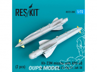 ResKit kit d'amelioration Avion RS72-0280 Missile Kh-23 M avec APU-68 (2 pièces) 1/72