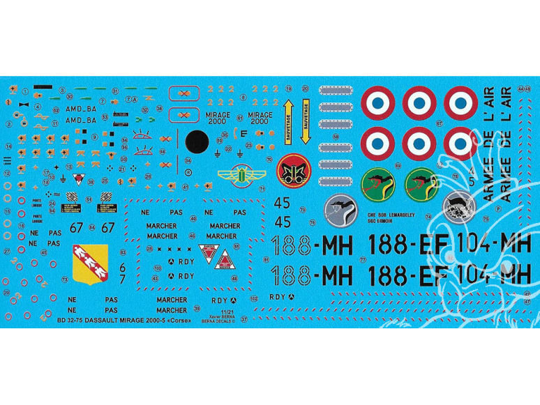 BERNA DECALS BD32-75 Dassault Mirage 2000-5F Corse 1/32