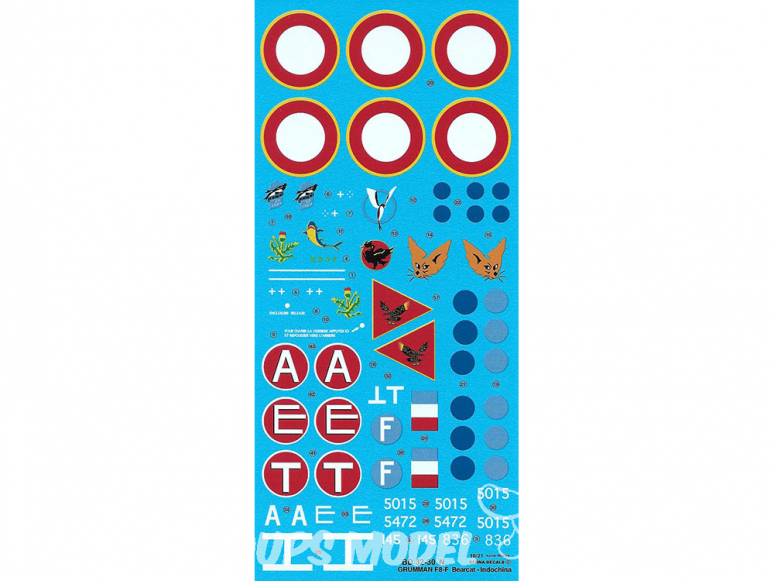 Decalques Berna decals BD32-30 GRUMMAN F8F-1 BEARCAT Indochine 1/32