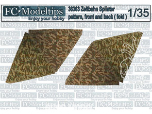 FC MODEL TREND accessoire papier 36363 Tentes Zeltbahn motif Splinter Avant et Arrière 1/35