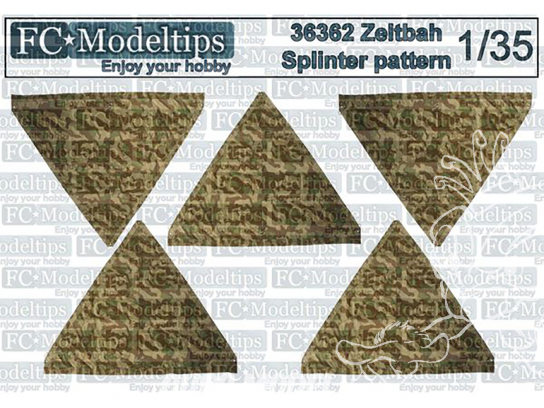 FC MODEL TREND accessoire papier 36362 Tentes Zeltbahn motif Splinter 1/35