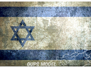 FC MODEL TREND Feuille autocollante 35357 Base adhésive Drapeau Israel Grunge 26 x 19cm