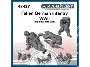 FC MODEL TREND figurine résine 48437 Soldats Allemands tombés au combat WWII 1/48