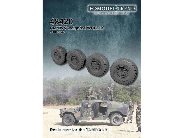 FC MODEL TREND accessoire résine 48420 Roues lestées HMMWV Tamiya 1/48