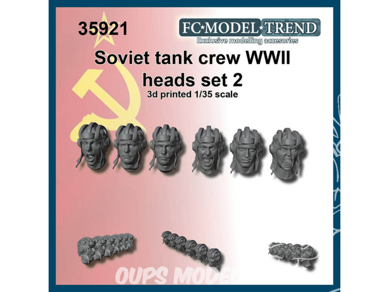 FC MODEL TREND accessoire résine 35921 Têtes équipage de char Soviétique WWII Set 2 1/35