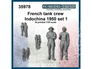 FC MODEL TREND figurine résine 35978 Equipage de char Français Indochine 1950 Set 1 1/35