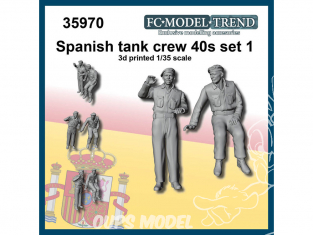 FC MODEL TREND figurine résine 35970 Equipage de char Espagnol 40s Set 1 1/35